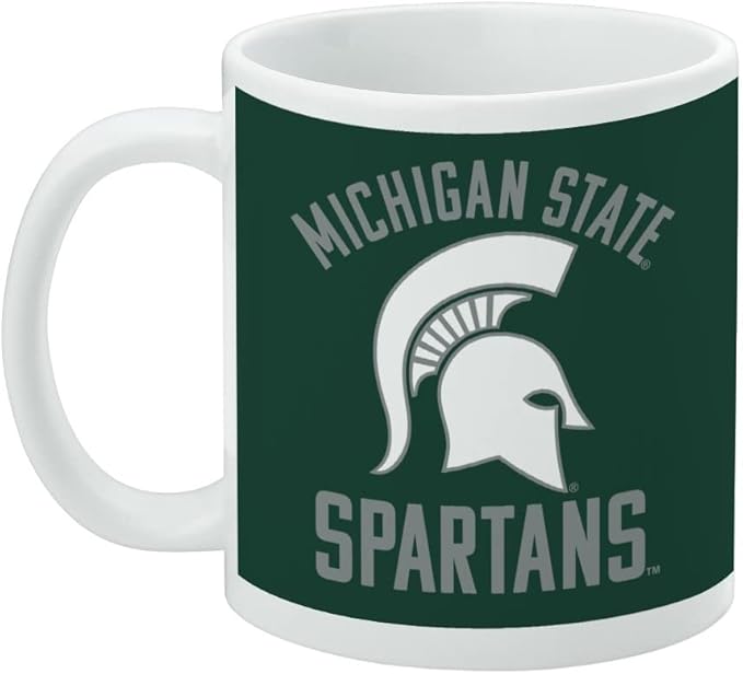 Michigan State Spartans Ceramic Coffee Mug, Novelty Gift Mugs for Coffee, Tea and Hot Drinks, 11oz, White