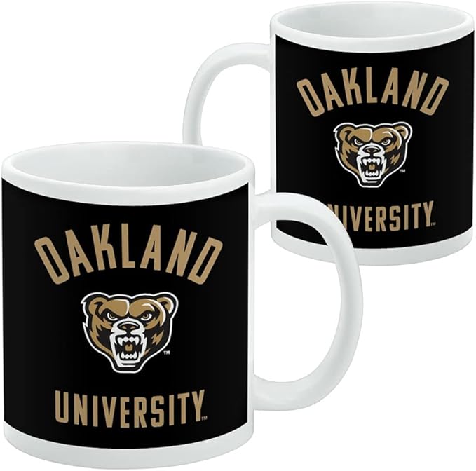 Oakland Golden Grizzlies Ceramic Coffee Mug, Novelty Gift Mugs for Coffee, Tea and Hot Drinks, 11oz, White