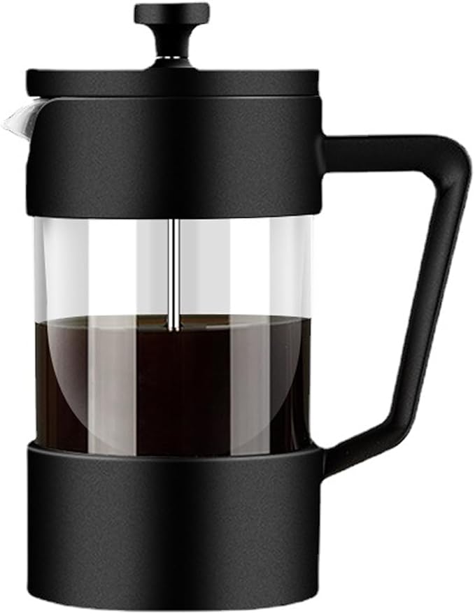 payanwin Hand Press French Press Moka Pot - 350ml Borosilicate Glass Coffee Maker, Portable Manual Espresso for Camping & Home Brewing