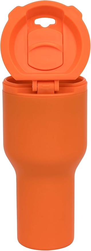 Insulated Travel Tumbler, Orange, Stainless Steel with permanent Lid
