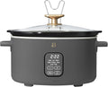 Beautiful 6 Qt Programmable Slow Cooker by Drew Barrymore - 5 Preset Cooking Functions, Digital Countdown Timer, Dishwasher-Safe Parts, and Cool-Touch Handles (Oyster Grey)