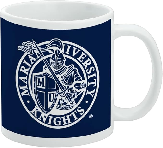 Marian University Knights Logo Ceramic Coffee Mug, Novelty Gift Mugs for Coffee, Tea and Hot Drinks, 11oz, White