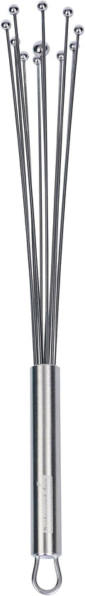 Restaurantware 12.5 in Stainless Steel Ball Whisk - German Standard Egg Beater with Ergonomic Handle, Dishwasher Safe - Manual Mixer Cooking Whisk for Baking, Stirring, Sauces, Beating