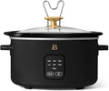 Beautiful by Drew Barrymore 4Qt Slow Cooker, Touch-Activated Display, 4 Presets, Auto Warm, Dishwasher-Safe Pot. (Black)