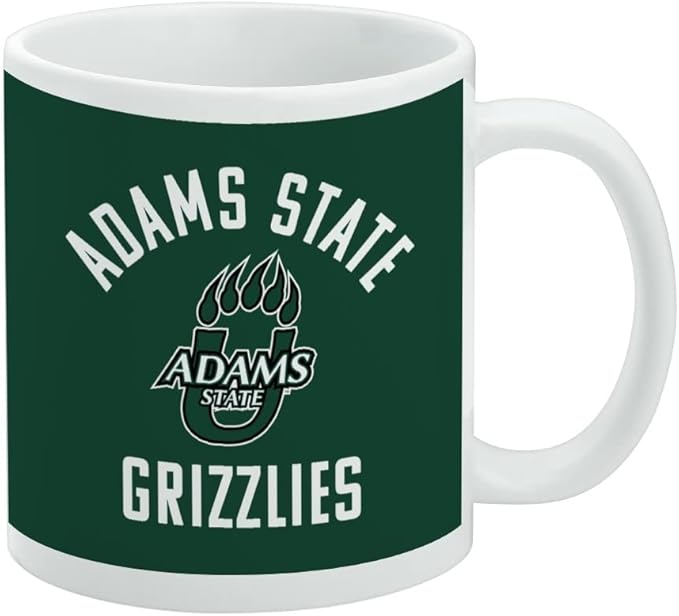 Adams State University Grizzlies Logo Ceramic Coffee Mug, Novelty Gift Mugs for Coffee, Tea and Hot Drinks, 11oz, White