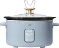 Beautiful 6 Qt Programmable Slow Cooker with Touch Control, Digital Timer and Keep Warm Function – Large Electric pot Capacity Kitchen Appliance by Barrymore (Cornflower Blue)