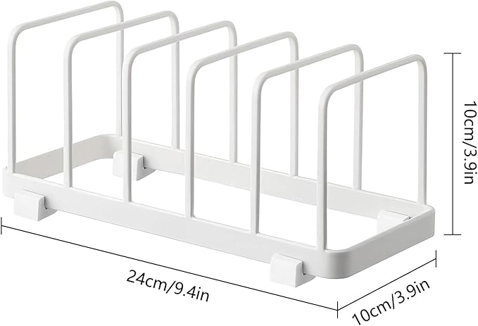 Fourmor- Home Accented Storage Rack-Kitchen Holder Stand - Diversified Euro Kitchen Organizer for Plates, Cutting Boards, Bakeware, Pots & Pans, Serving Trays, Reusable Containers, and Lids