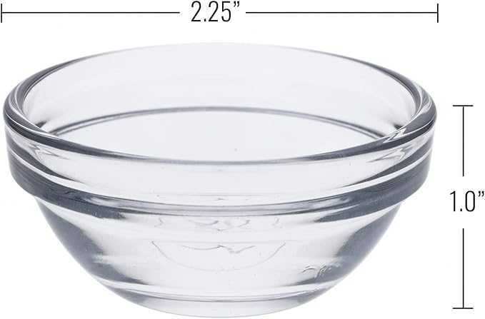 Beille 2 Inch Mini Glass Pinch Bowl Kitchen Essential, 2pc