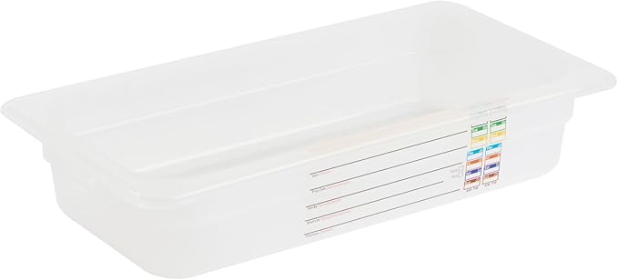 Restaurantware Food Storage Container 1 Pack of 12.7 x 6.8 x 2.5 Inches Plastic Stackable Storage Box White Reusable Label Container Dishwasher Safe For Restaurants And Kitchens