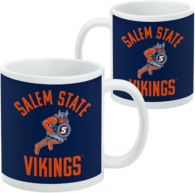 Salem State University Vikings Logo Ceramic Coffee Mug, Novelty Gift Mugs for Coffee, Tea and Hot Drinks, 11oz, White