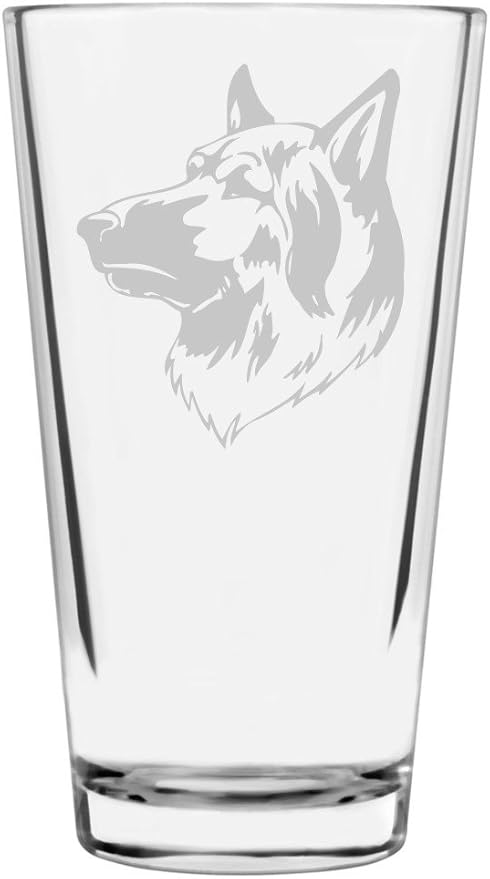 King Shepherd Custom Personalized Dog Themed Etched All Purpose 16oz Pint Glass