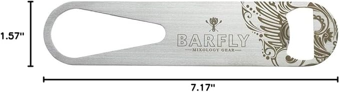 Barfly Bar Speed Opener, 7-Inch, Stainless, Black