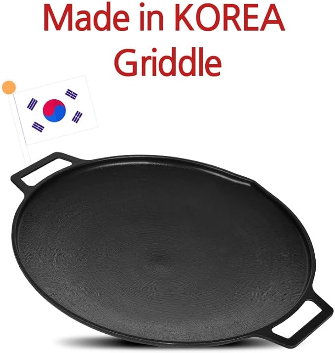 Korean BBQ 3 IH Griddle Grill Pan with Bag, Nonstick Coating, All Stove(Gas, Electric & Induction),Indoor Outdoor Griddle(16in)