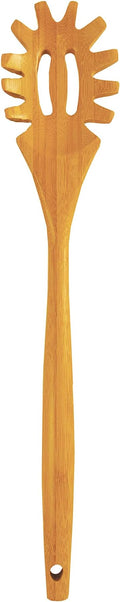Totally Bamboo 14" Spaghetti Spoon – Natural Bamboo Pasta Server with Teeth | Eco-Friendly, Nonstick Safe, Durable Kitchen Utensil