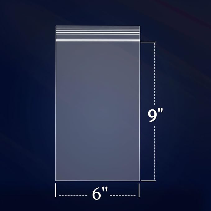 iMailer - 200 Count - 6" x 9" Clear Reclosable Zip Plastic Poly Bags 2 Mil for A7 A8 A9 Cards & Envelopes, Bakery, Cookies, Treats