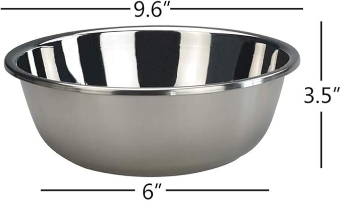 4 Packs Stainless Steel Mixing Bowls, Nesting Metal Bowls for Cooking and Serving (9.6"x3.5")