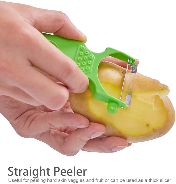 LHS Vegetable Peelers, 3 Pack Potato Peelers for Apple Fruit Carrot Zucchini Cucumber Potatoes, Stainless Steel Shredder Slicer Multifunctional Veggie and Fruit Peeler