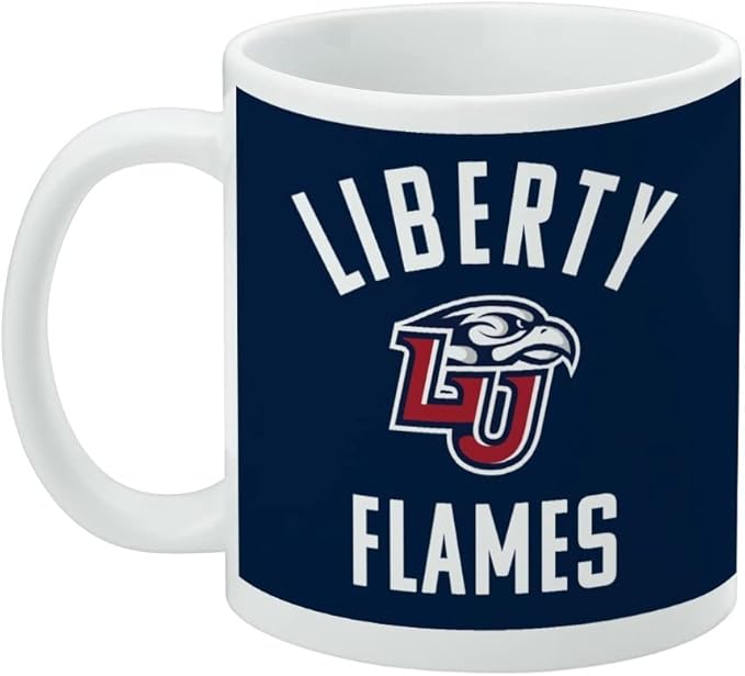 Liberty University Flames Logo Ceramic Coffee Mug, Novelty Gift Mugs for Coffee, Tea and Hot Drinks, 11oz, White