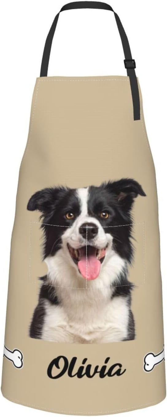 Custom Face Apron for Men Women, Personalized Photo Apron with Pockets, Customized Kitchen Aprons