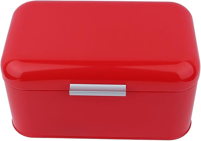 Buachois Large Bread Box,Iron Bread Box with Lid,Metal Bread Storage Bin,Bread Keeper Container,Bread Containers Storage,Modern Solid Color Retro Style,for Kitchen Counter (A)