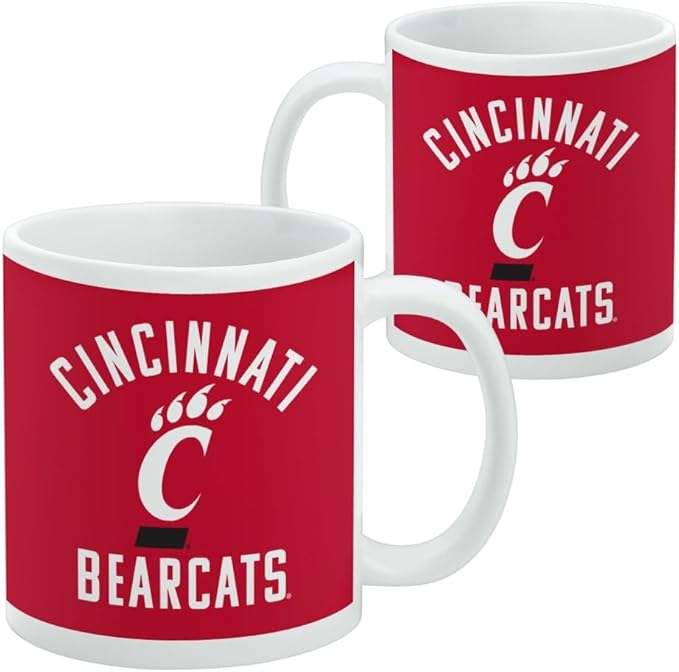 University of Cincinnati Bearcats Logo Ceramic Coffee Mug, Novelty Gift Mugs for Coffee, Tea and Hot Drinks, 11oz, White