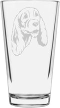 English Cocker Spaniel Custom Personalized Dog Themed Etched All Purpose 16oz Pint Glass