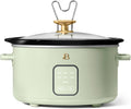 Beautiful 4-Quart Slow Cooker with Touch-Activated Display, Programmable Digital Controls, Removable Non-Stick Pot, Keep Warm Function, by Drew Barrymore (Sage Green)