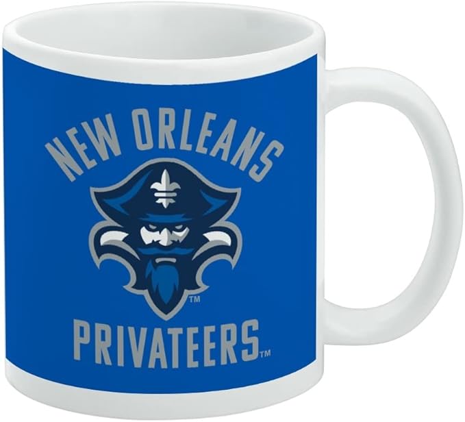 The University of New Orleans Privateers Logo Ceramic Coffee Mug, Novelty Gift Mugs for Coffee, Tea and Hot Drinks, 11oz, White