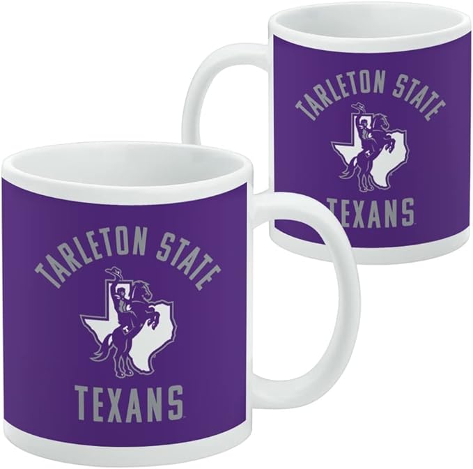 Tarleton State University Texans Ceramic Coffee Mug, Novelty Gift Mugs for Coffee, Tea and Hot Drinks, 11oz, White