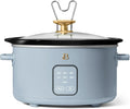 Beautiful 4-Quart Slow Cooker with Touch-Activated Display, Programmable Digital Controls, Removable Non-Stick Pot, Keep Warm Function, by Drew Barrymore (Cornflower Blue)
