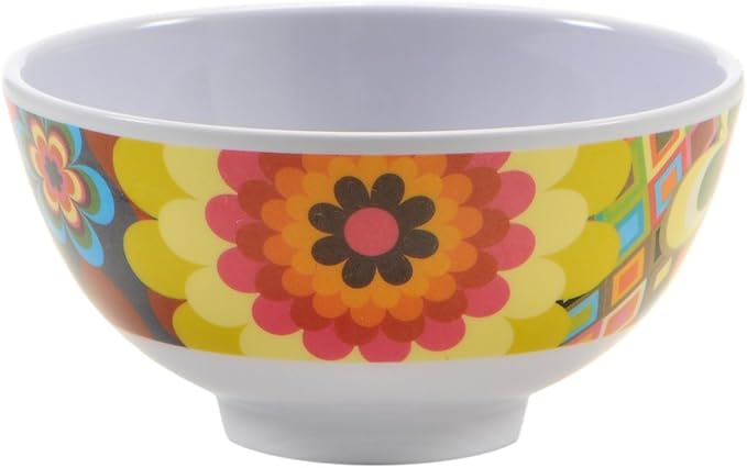French Bull Melamine Mini Bowl, 4-Piece Set, 10 Fluid Ounces, Small Serving Bowl – Snack, Condiment, Dip, Dessert, Ice Cream – Shatter Proof, Food-Safe, BPA Free, Dishwasher Safe, 4”, Floral