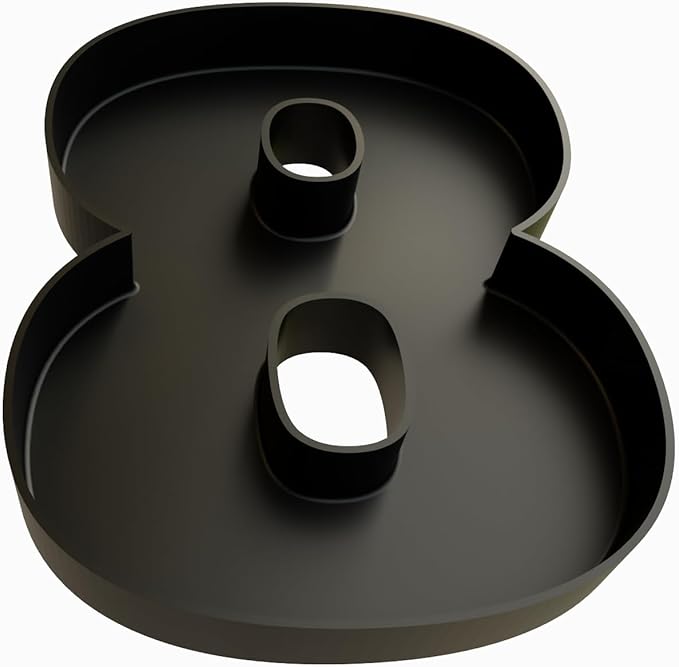 Hard Plastic Reusable Fillable Letters Numbers Serving Trays for Party Decoration (8, Black)