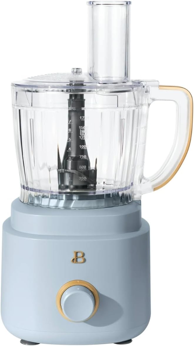 Beautiful 10‑Cup Food Processor ‑ 500 W, Variable Speed, Twist‑Lock, Dishwasher‑Safe Parts, Included Accessories (Cornflower Blue)
