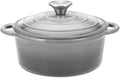 Hamilton Beach 3-Quart Enameled Cast Iron Dutch Oven with Lid | Cream Interior for Even Heat Distribution, Gray