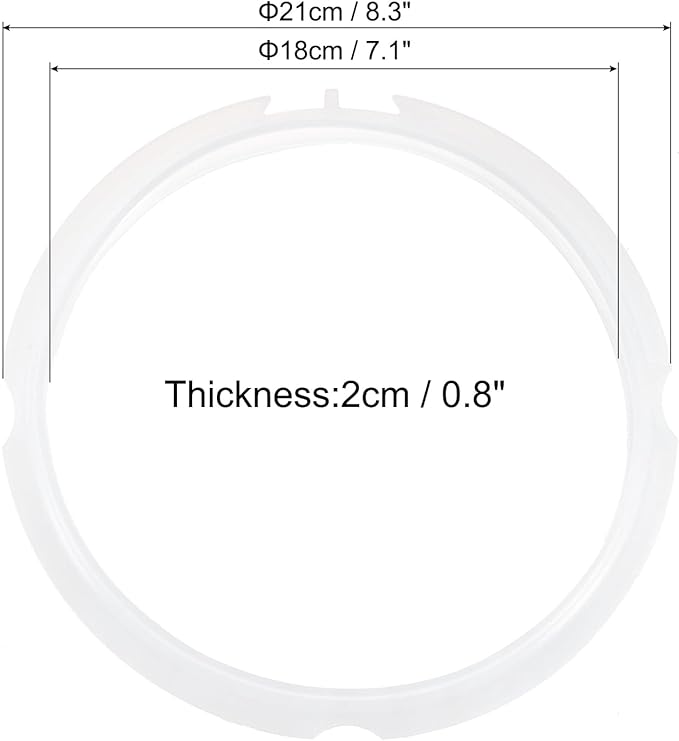 uxcell 2 Pcs Silicone Sealing Ring for Pressure Pot 3QT, Pressure Pot Inner Gasket Seal Rings Pressure Cooker Replacement Parts, White