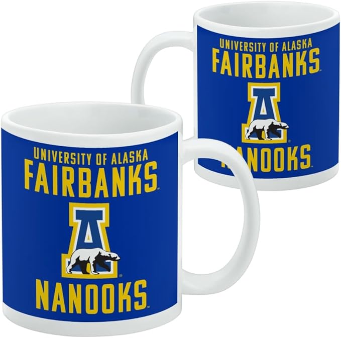 University of Alaska, Fairbanks Nanooks Logo Ceramic Coffee Mug, Novelty Gift Mugs for Coffee, Tea and Hot Drinks, 11oz, White