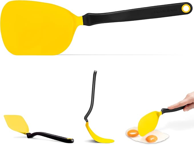 Dreamfarm Chopula Non-Stick-Safe Super-Flexible Sit-Up Spatula with Strong Flat Edge to Separate Food - 12" Yellow