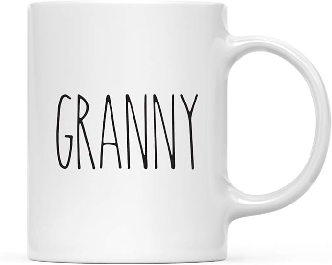 Andaz Press Simple Rustic Farmhouse Kitchen Decor 11oz. Ceramic Coffee Tea Mug Gift, Granny, 1-Pack, Birthday Christmas Gift Ideas for Family, Friends