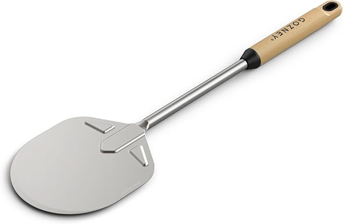 Gozney Venture Turning Peel for Portable Tread Pizza Oven, 25.25" Long with a 6" Wide Stainless Steel Blade and a Beech Wood Handle