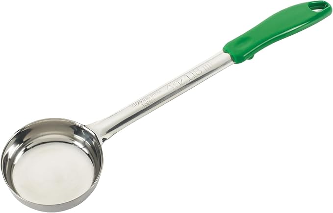 2 Pack Soup Ladle, 4-Ounce Medium – Stainless Steel Serving & Cooking Spoon with Green Handle for Soup, Sauce, Gravy, Kitchen or Food Prep