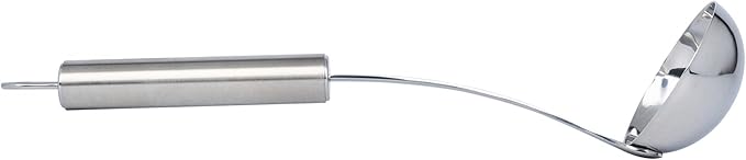 Ladle 1 Pack 10.6 Inch Sauce Ladle with Deep Bowl Ergonomic Handle Precision Pouring Durable Stainless Steel Silver Utensil For Sauces, Gravies, Buffet Use