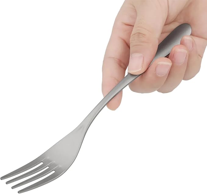 7.5 in Long-Handled Titanium Alloy Fork, Duty Flatware Utensil for Dinner, Salad, Dessert, Dishwasher Safe & Rustproof, Matte Finish, Ideal for Home, Kitchen, Camping, Travel, Restaurant Use