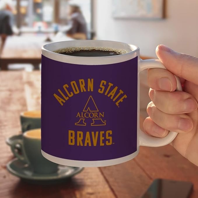 Alcorn Braves Ceramic Coffee Mug, Novelty Gift Mugs for Coffee, Tea and Hot Drinks, 11oz, White