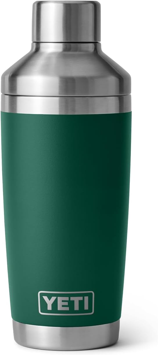 YETI Rambler 20 oz Cocktail Shaker, Stainless Steel, Vacuum Insulated, Black Forest Green