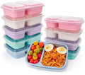 Bento Lunch Box 2 Compartment Lunch Containers for Kids, Stackable Lunch Box Containers, Reusable Adult Bento Box for Meal Prep, Food Containers with Lids for Travel Work & School, BPA-Free (10 Pack)