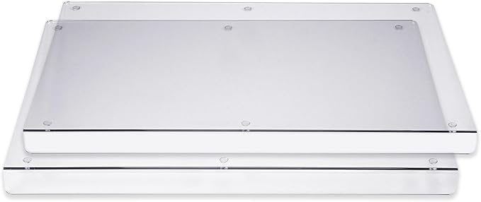 2 Cutting Board with Lip Edge – Clear Acrylic – Non-Slip – 12” x 16” – Countertop Protector for Chopping and Cutting Food