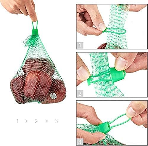 100pcs Seafood Boiling Bags, Plastic Reusable Mesh Produce Bags, Crawfish Bags Boiling Bags, Mesh Onion Bags, Fruit and Vegetable Produce Bag (24inch and Loop-Style Closures)