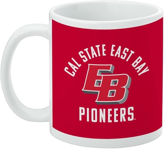 California State University, East Bay Pioneers Logo Ceramic Coffee Mug, Novelty Gift Mugs for Coffee, Tea and Hot Drinks, 11oz, White
