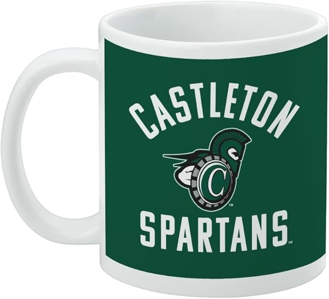 Castleton University Spartans Logo Ceramic Coffee Mug, Novelty Gift Mugs for Coffee, Tea and Hot Drinks, 11oz, White