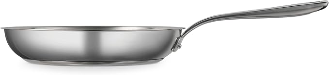 Tramontina Tempo Tri-Ply Base Stainless Steel 10-Inch Frying Pan, Induction-Ready Skillet, Oven-Safe, Dishwasher-Safe